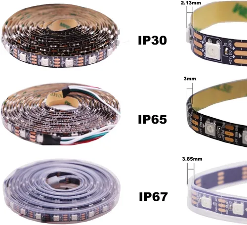 Vista 5 de WS2812B WS2812 IndividuaIIy Dirección RGB Led Tira de Luz 65.6 ft Kit DC5V Transformador Led Power SuppIy SP108E Control WiFi