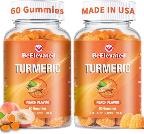 Vista 8 de Gomitas de cúrcuma de curcumina – 2000 mg de extracto de cúrcuma y suplemento de jengibre – Veganas, sin OMG, con pimienta negra – 60