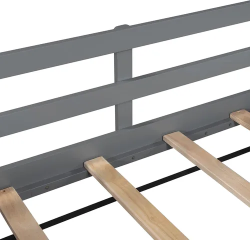 Vista 7 de Harper & Bright Designs Cama tipo loft para niños con tobogán, marco de cama baja de madera de tamaño individual con dos cajas de almacenamiento