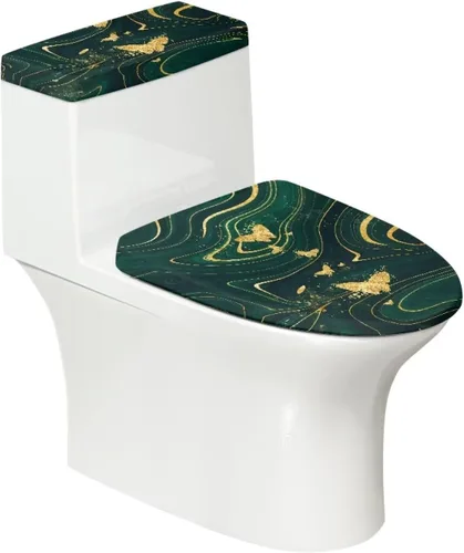 Vista 40 de Juego de decoración de baño de 2 piezas con diseño de muñeco de nieve de Navidad, cubierta de tanque para asiento de inodoro