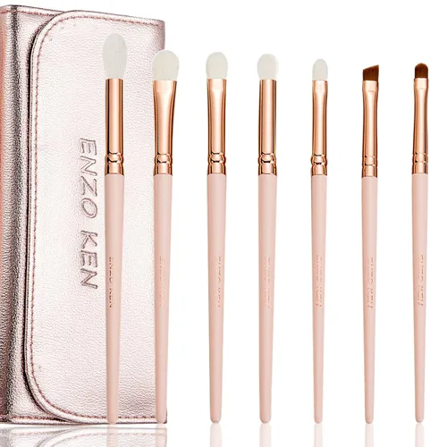 Vista 16 de Juego de brochas de maquillaje de bambú profesional, juego de brochas de maquillaje Sable con estuche de Luxury ENZO KEN, juego de brochas