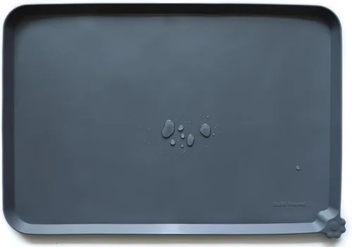 Vista 22 de Hoki Found - Tapete de silicona para comida de mascotas, mantel individual para comedero de perros y gatos, impermeable, color verde oliva oscuro