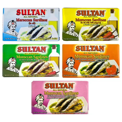 Vista 22 de Sultan Sardinas marroquíes de temporada en aceite de oliva, 100% natural, altas proteínas, sin aditivos, sin conservantes, paleo, carnívoro, apto