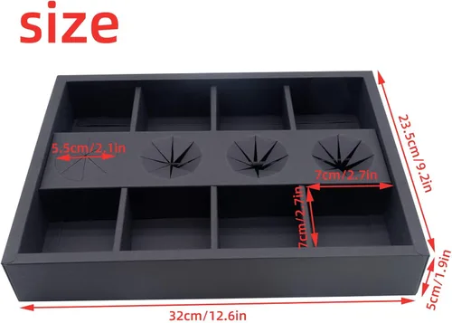 Vista 3 de Bandeja desechable de 8 compartimentos con tapas, 10 unidades de bandeja de cartón dividida negra con soporte para salsa de tomate para 4-8 personas