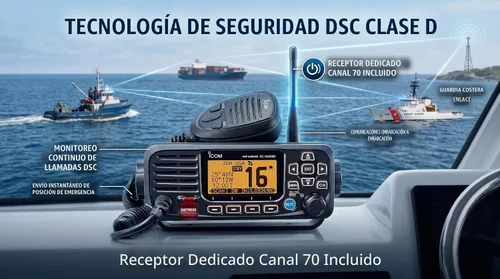 Vista 6 de Icom IC-M330G Ultra Compact VHF Transceptor Marino con GPS - Negro