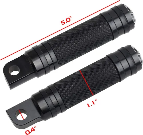 Vista 2 de NTHREEAUTO Reposapiés de montaje macho, clavijas de pasajero de palanquilla CNC negras, pedales de reposapiés de motocicleta compatibles con Harley