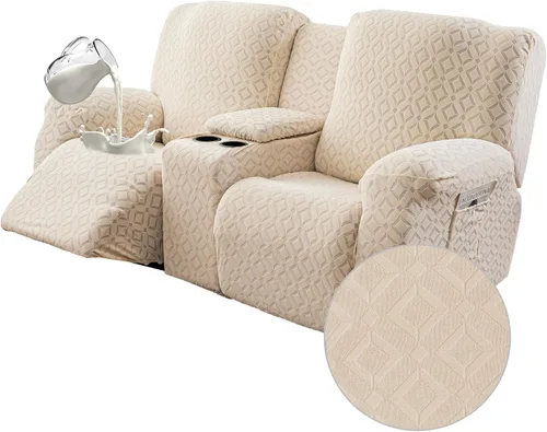 Vista 33 de Gennia - Funda impermeable para silla reclinable, fundas elásticas para sofá reclinable con bolsillos, fundas lavables para sillón reclinable Lazy