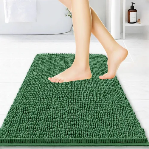 Vista 45 de BOANKODU Alfombras de Baño 47x17, Alfombras de Baño Extra Suaves y Absorbentes de Chenilla, Respaldo de PVC de Secado Rápido, Alfombras de Baño