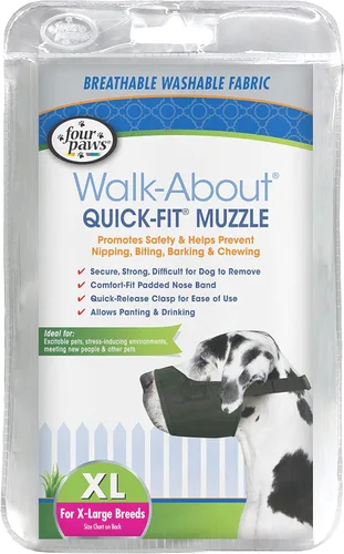 Vista 8 de Four Paws Walk-About - Bozal ajustable para perros medianos, de ajuste rápido, lavable y transpirable, color negro, 1 unidad