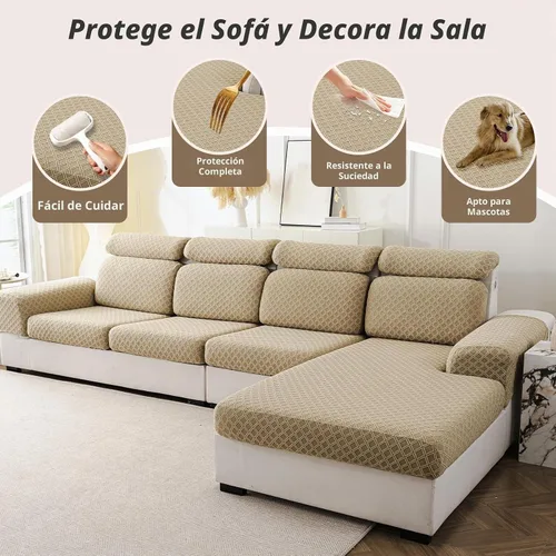 Vista 6 de Fundas de cojín para sofá seccional, fundas elásticas para sofá modular en forma de L, funda de cojín lavable, fundas de asiento suaves