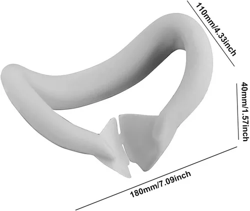 Vista 2 de AZURAOKEY Silicone VR Face Cover Compatible with Meta Quest 3 VR Headset Washable Face Cushion Pad Replacement Mask Face Pad Sweatproof with Light