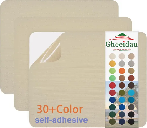 Vista 20 de Gheeidau Parche de reparación de lienzo de 9 x 11 pulgadas, 3 piezas, impermeable, parche de reparación de tela autoadhesiva para tiendas de Verde