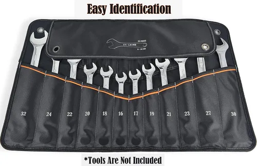 Vista 6 de WELKINLAND Rollo de herramientas de llave de 22 bolsillos, bolsa de soporte de rollo de 0.25 a 1.25 pulgadas, funda para llaves, bolsa de llaves
