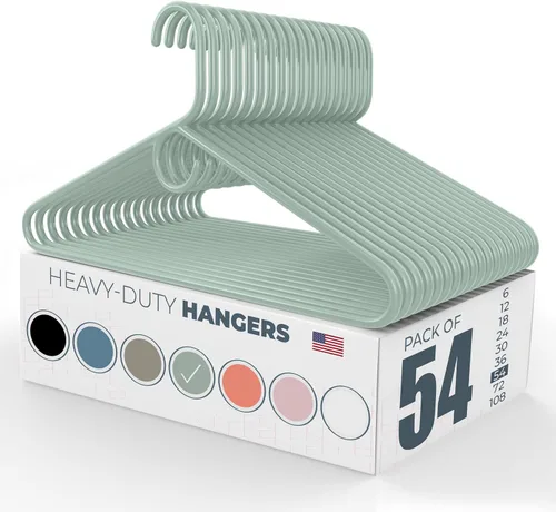 Vista 115 de Neaties Paquete de 6 perchas de ropa resistentes, fabricadas en los Estados Unidos, perchas de plástico de capacidad de 8 libras para ropa