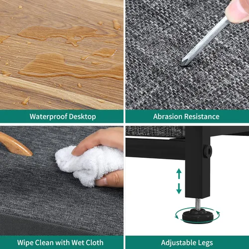 Vista 5 de YITAHOME Cómoda de tela de 4 cajones, cómoda y cómoda para dormitorio, sala de estar, pasillo, armarios, marco de acero resistente, parte superior