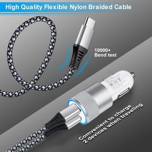 Vista 4 de Cargador súper rápido tipo C para Samsung Galaxy S26/S25 Ultra/S24 FE/A17/A16/A55/A15/Z Flip 7/6/Fold7/iPhone 17, 25W PD PPS USB C cargador de pared