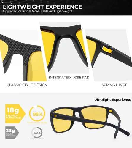 Vista 4 de KALIYADI Gafas de sol polarizadas para hombre, gafas de sol ligeras con protección UV para conducir, pescar y jugar golf