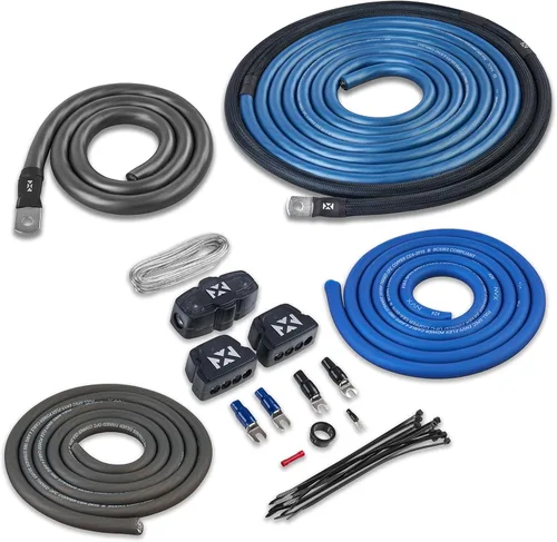 NVX Kit de cableado de amplificador dual 1/0 calibre 1/0 AWG 100% OFC sin cable RCA - XAPK1D
