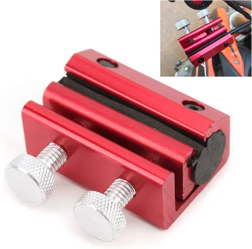 Vista 5 de Herramienta lubricante de cable Herramienta de lubricación de cadena para motocicleta ATV Reemplazo de caucho de aluminio (rojo)
