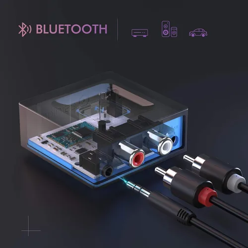 Vista 3 de Esinkin Receptor de audio inalámbrico para sistema de sonido de transmisión de música, funciona con teléfonos inteligentes, tabletas y automóvil