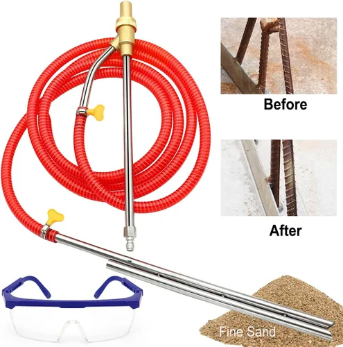 Vista 5 de Pressure Washer Sandblasting Kit, 5000 PSI Wet Sandblaster Attachment, Power Washer Sandblasting with Replacement Ceramics Nozzle, 1/4 Inch Quick