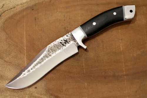 Vista 5 de GCS - Cuchillo táctico de acero hecho a mano con mango de micarta D2, cuchillo de caza, cuchillo de campamento con funda de cuero, hoja de espiga