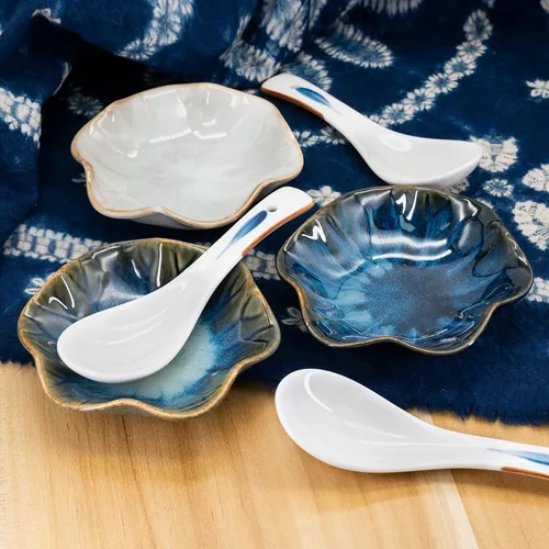 Vista 7 de Reposacucharas de cerámica estable 3 piezas Juego de platos de cena de cerámica multifuncional con esmalte resistente al calor Soporte