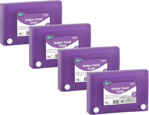 Vista 11 de Enday Portatarjetas de índice, estuche organizador de tarjetas flash de 3 x 5, caja de archivos con 5 divisores, caja de tarjetas con capacidad