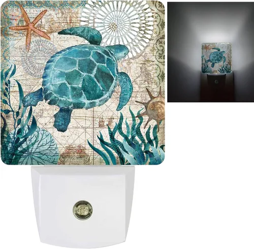 Vista 11 de Blue Dolphins - Luz nocturna LED enchufable, inteligente con sensor de atardecer a amanecer, luces nocturnas enchufables a la pared, luz nocturna