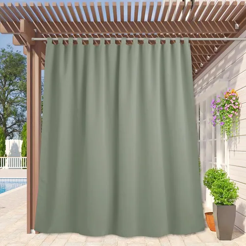 Vista 47 de RYB HOME Cortinas Impermeables para Exteriores - Bloqueo de Luz Solar Resistente al Viento Privacidad Terraza Exterior para Patio Porche Balcón
