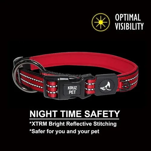 Vista 4 de KZV006-03M Collar de perro reflectante para perros pequeños, medianos y grandes