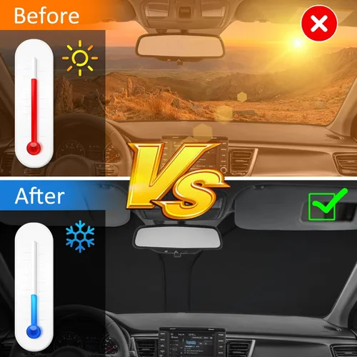 Vista 5 de D-Lumina Parasol para parabrisas para Kia Forte 2019-2023, plegable, bloquea los rayos UV, protector de visera frontal, accesorios interiores