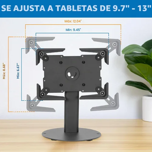 Vista 5 de Mount-It! Soporte universal para encimera de tableta, soporte de quiosco Negro
