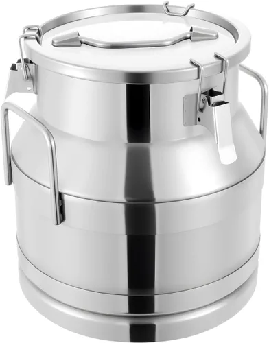 Vista 16 de Lata de leche de acero inoxidable de 3.17 galones, cubo de leche resistente con mango ergonómico y tapa hermética, recipiente sólido líquido SS