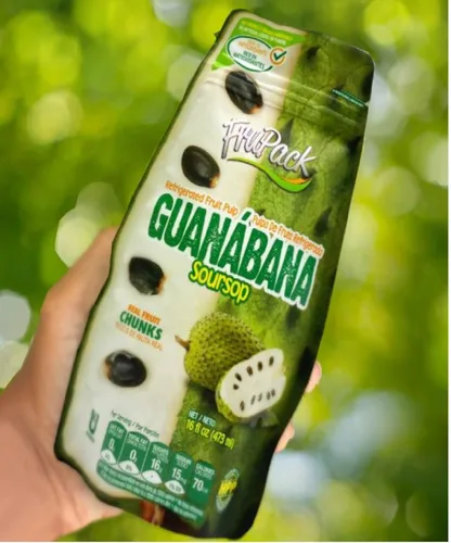 Vista 3 de Pulpa de guanábana de guanábana Fruit Pulp FruPack de 16 onzas, paquete de 3 unidades en total de 48 onzas