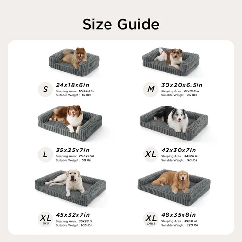 Vista 6 de Bedsure - Cama ortopédica para perros pequeños, cama impermeable de espuma viscoelástica con lados, sofá de espuma de nido de abeja para perros