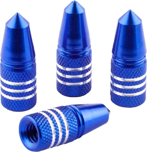 Vista 17 de Presta - Tapones de válvula de aluminio anodizado, uso en válvulas Presta/Francesas, diseños: bala, cohete, hamburguesa, cohete de bolsillo