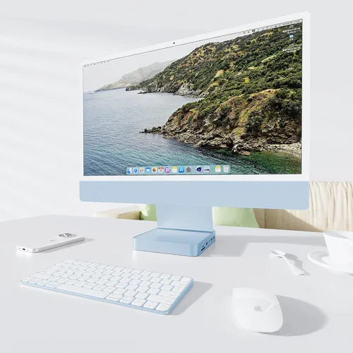 Vista 2 de HUB USB C para iMac de 24 pulgadas 2021/2023/2024, Adaptador de HUB USB de PULWTOP, Accesorios para iMac M1/M3/M4 con USB C 10Gbps 3*USB A SD/TF