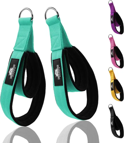 Vista 8 de 1 par de correas de doble bucle de Pilates para Reformer Fitness D-Ring Straps Handle Yoga Ejercicio Accesorios para el gimnasio en casa