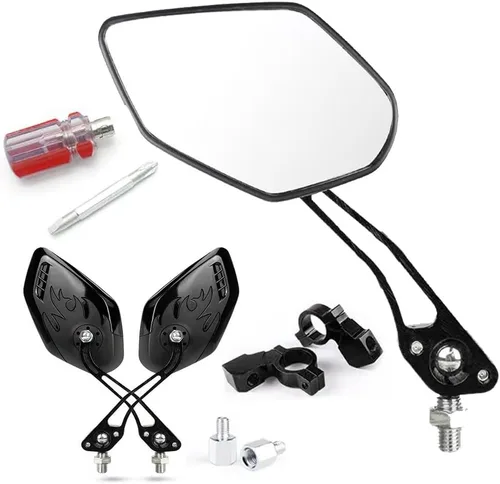 Vista 7 de Espejos de bicicleta para bicicletas eléctricas, paquete de 2 espejos de bicicleta, espejo retrovisor para manillar, espejos de bicicleta