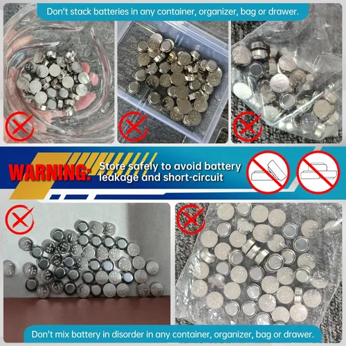 Vista 5 de PGSONIC Paquete de 50 baterías LR44, pilas de botón alcalinas de 1.5 voltios con potencia de larga duración