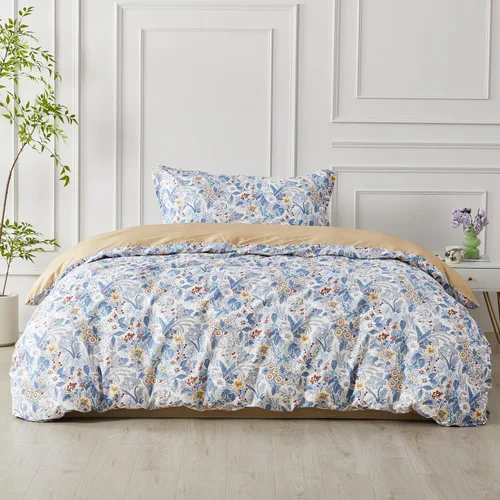 Vista 16 de SAPHREAS Juego de Funda de Edredón de Flores Rosas 2 piezas Algodón Estilo Jardín Campanilla Floral Ropa de Cama Juego de Funda de Edredón 100%