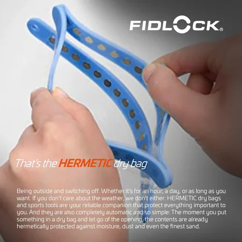 Vista 4 de FIDLOCK Bolsa hermética seca flexible magnética autosellante para teléfono celular 100% a prueba de agua y arena Tamaño práctico con una gran