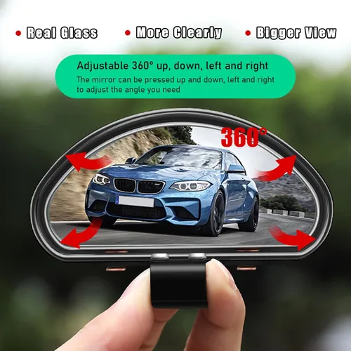 Vista 4 de Espejo de Punto Ciego Ziciner para Coche, Espejo Vehicular Ajustable de Rotación de 360°, Espejo Auxiliar Convexo de Ángulo Amplio, Espejo