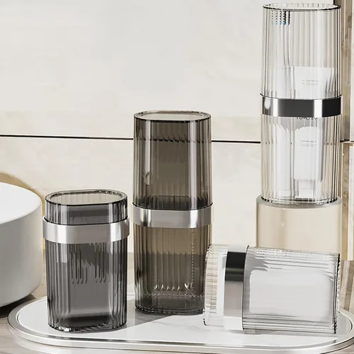 Vista 4 de Estuche de viaje para cepillos de dientes, contenedor de viaje portátil para cepillos de dientes, almacenamiento de pasta de dientes para escuela