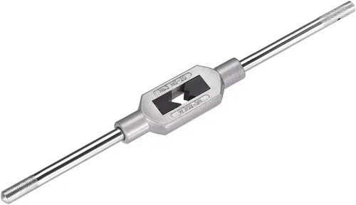 Vista 6 de uxcell Mango de llave de grifo ajustable, para grifos métricos M1-M8 W1/16-1/4, soporte de rosca, herramienta de roscado manual para reparación