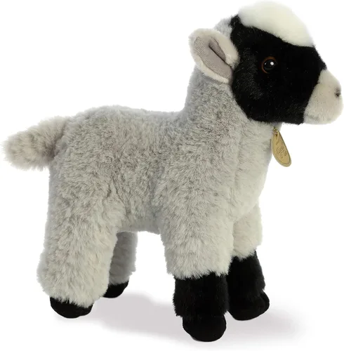 Vista 2 de Aurora® - Adorable cabrita de peluche Miyoni®, detalle realista, compañía entrañable, gris, 11 pulgadas