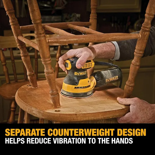 Vista 6 de DEWALT Lijadora orbital, herramienta lijadora de palma de 5 pulgadas, 12,000 OPM (DWE6421)