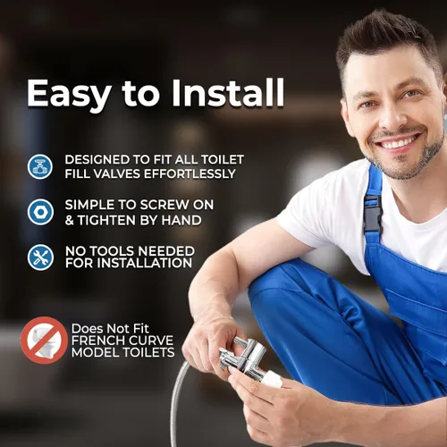 Vista 8 de GenieBidet Asiento de inodoro de bidé lateral derecho redondo, asiento de inodoro redondo con boquillas de autolimpieza ajustables, accesorio