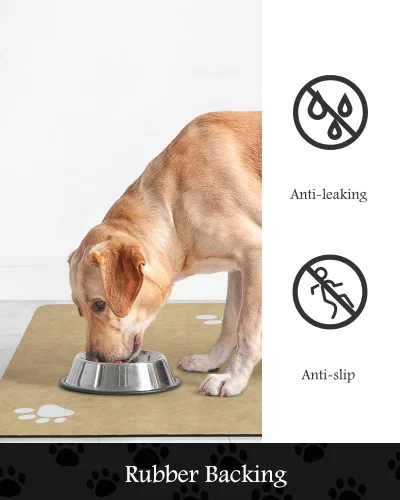 Vista 5 de Tapete de Alimentación para Mascotas - Tapete Absorbente para Perros para Cuencos de Comida y Agua - Sin Manchas Tapete de Secado Rápido